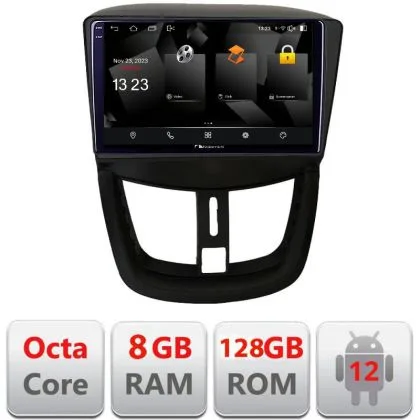 Navigatie Peugeot 207 5960Pro-PE01 Android Octa Core Qualcomm 2K Qled 8+128 DTS DSP 360 4G Optical | Ambient Garage