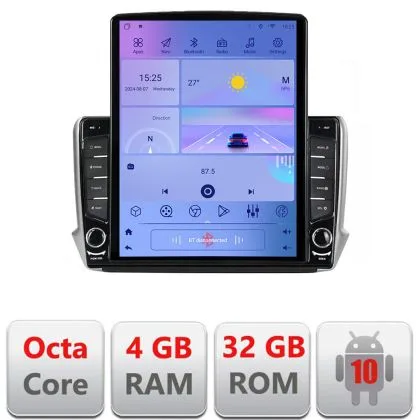 Navigatie Peugeot 208 2008 H-PSA ecran tip TESLA 9.7" cu Android Radio Bluetooth Internet GPS WIFI 4+32GB DSP 4G Octa | Ambient Garage