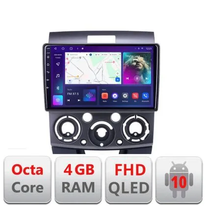Navigatie Ford Ranger Mazda BT50 2007-2012 B-RANGER Android Ecran QLED octa core 4+64 carplay android auto KIT-ranger+EDT-E309V3 | Ambient Garage