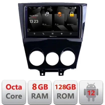 Navigatie Mazda RX8 2003-2008 Android Octa Core Qualcomm 2K Qled 8+128 DTS DSP 360 4G Optical | Ambient Garage