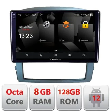 Navigatie Kia Sorento 2006-2009 Android Octa Core Qualcomm 2K Qled 8+128 DTS DSP 360 4G Optical | Ambient Garage