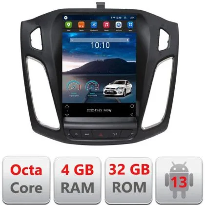 Navigatie tip Tesla Ford Focus 3 radio gps internet 8Core 4G carplay android auto 4+32 kit-tesla-150+EDT-E420 | Ambient Garage