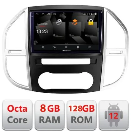 Navigatie Mercedes Vito w447 2016- Android Octa Core Qualcomm 2K Qled 8+128 DTS DSP 360 4G Optical | Ambient Garage