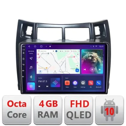 Navigatie Toyota Yaris 2008-2011 B-YARIS08 Android Ecran QLED octa core 4+64 carplay android auto KIT-YARIS08+EDT-E309V3 | Ambient Garage