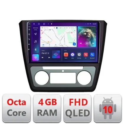 Navigatie Skoda Yeti 2009-2014 B-YETI Android Ecran QLED octa core 4+64 carplay android auto KIT-YETI+EDT-E309V3 | Ambient Garage
